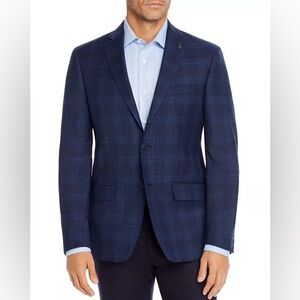 NWOT Psycho Bunny Mens Navy Wool Regular Fit Sportcoat Blazer Jacket 40S